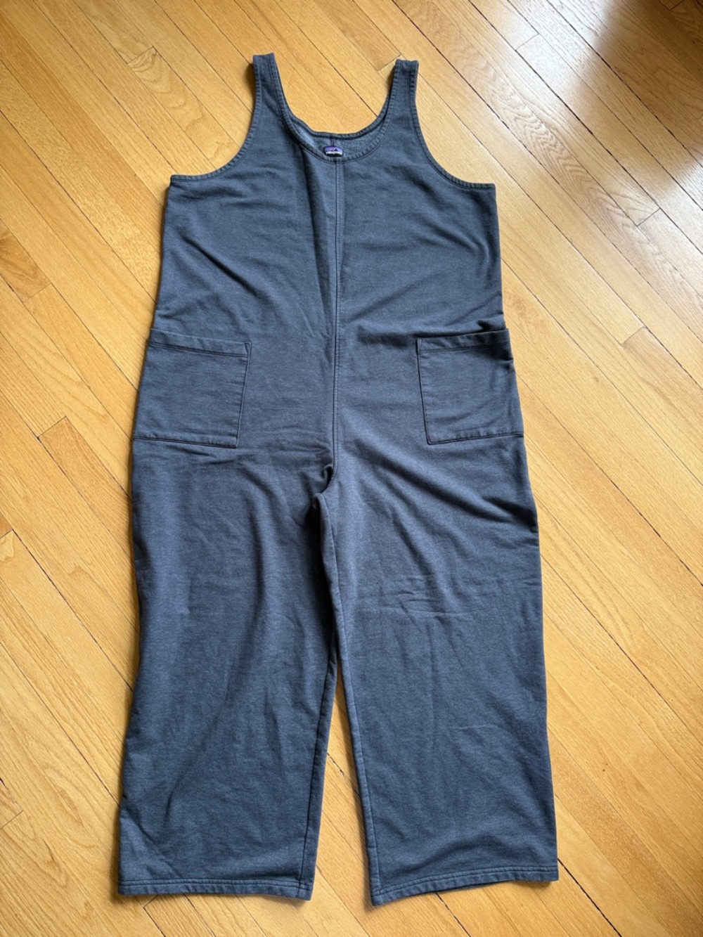 Patagonia Dark Charcoal Tank Jumpsuit with Front Pockets